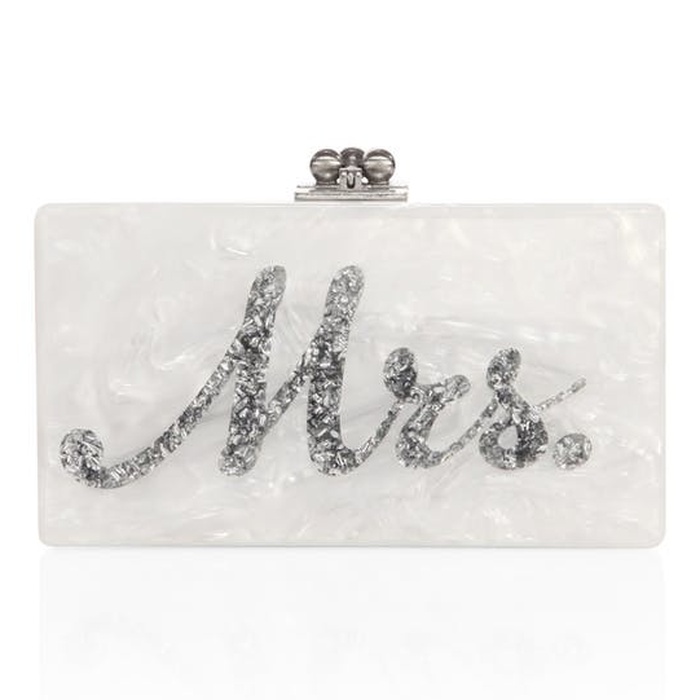 mrs bridal clutch