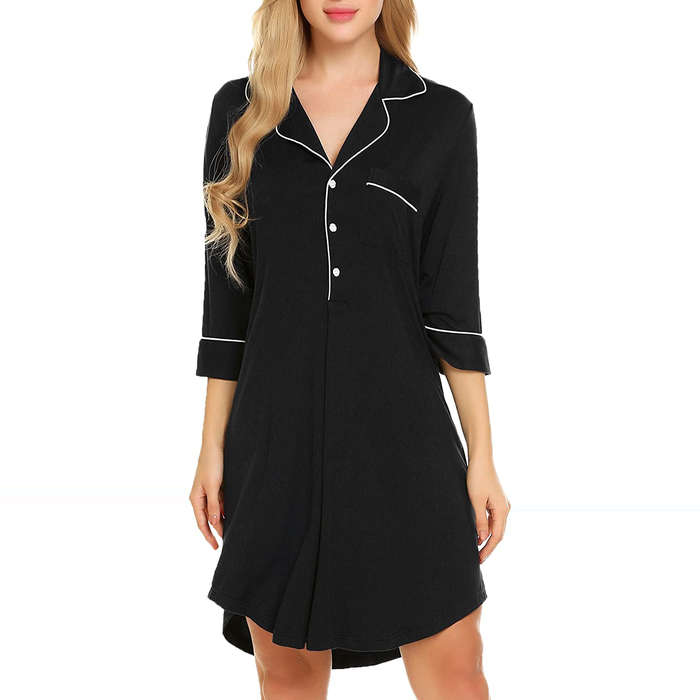 button down sleep dress