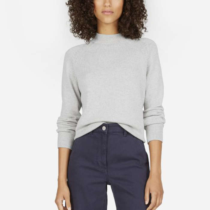 everlane cashmere crop mockneck review