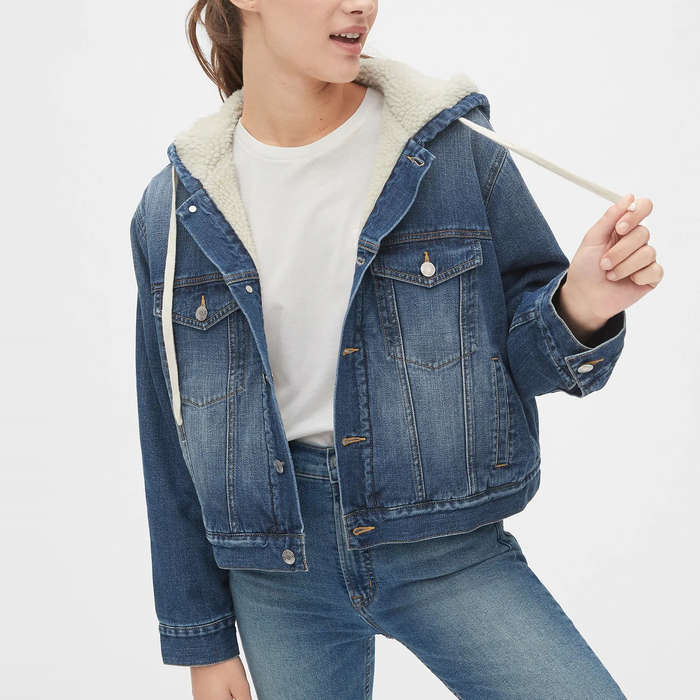denim jacket lined with sherpa