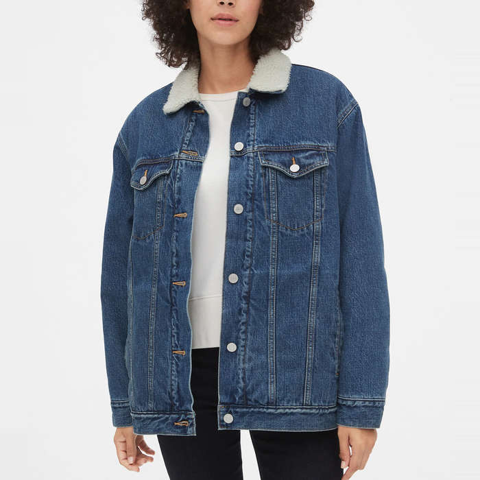 oversized sherpa jean jacket
