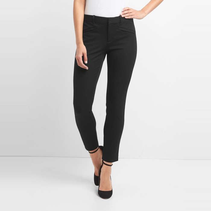 black skinny cropped trousers