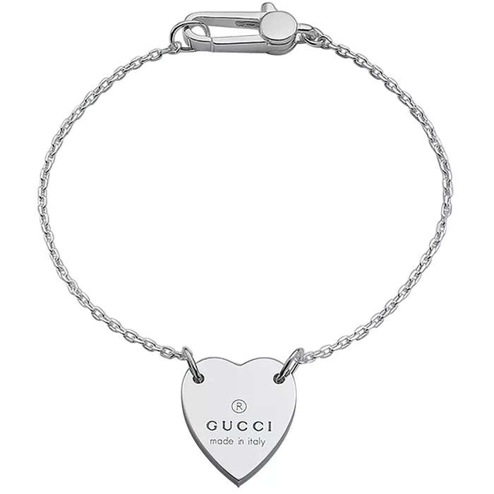 chunky silver heart bracelet