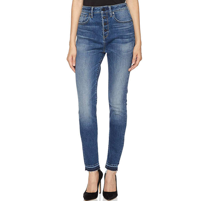 womens button jeans