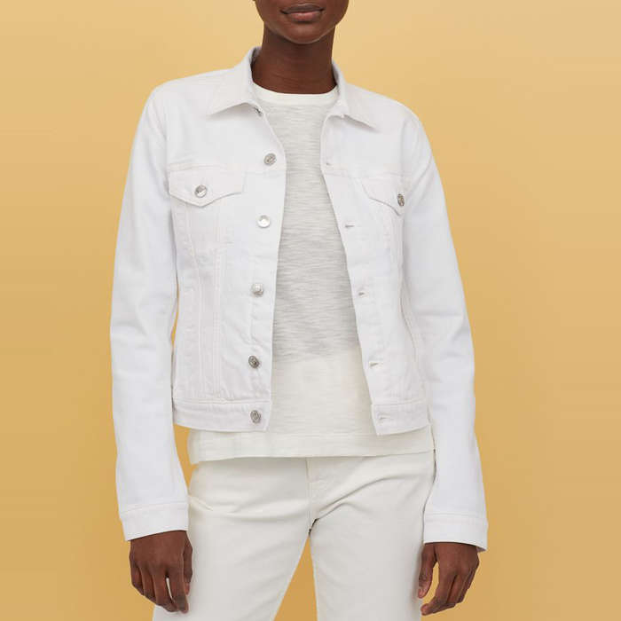 h&m white jean jacket