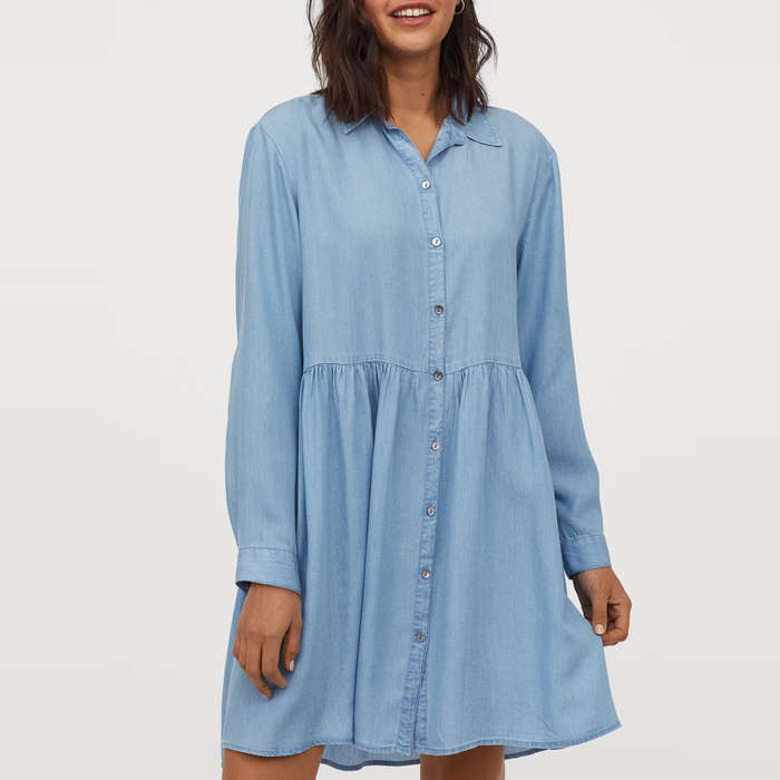 next denim shirt dress