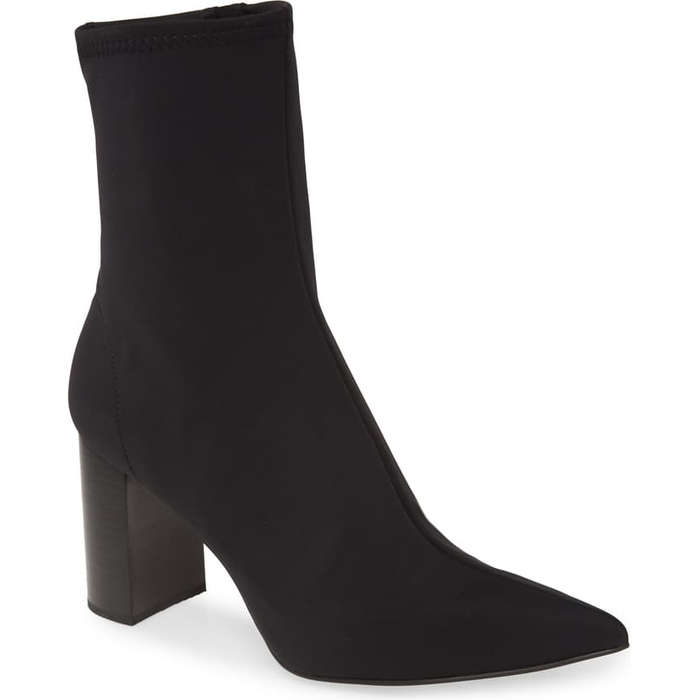 pointed black bootie