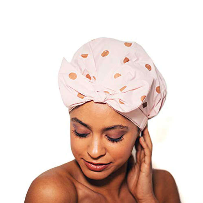 fabric lined shower cap