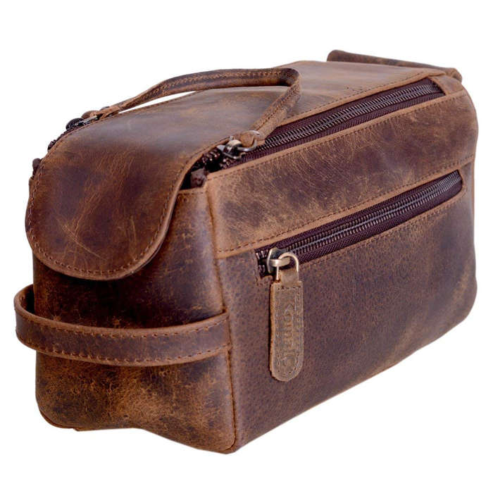 macys mens leather toiletry bag