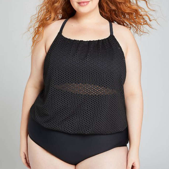 lane bryant blouson swim tank