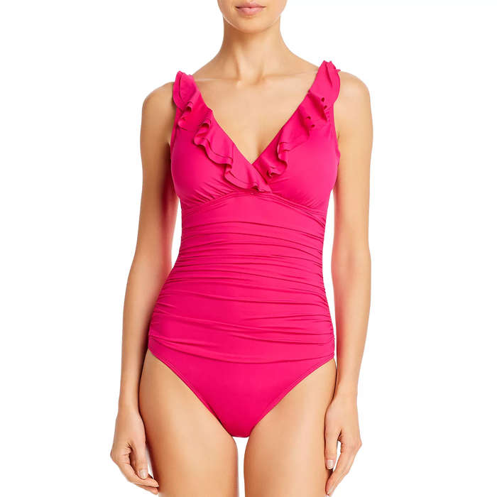 ralph lauren tummy control swimsuit ruffle