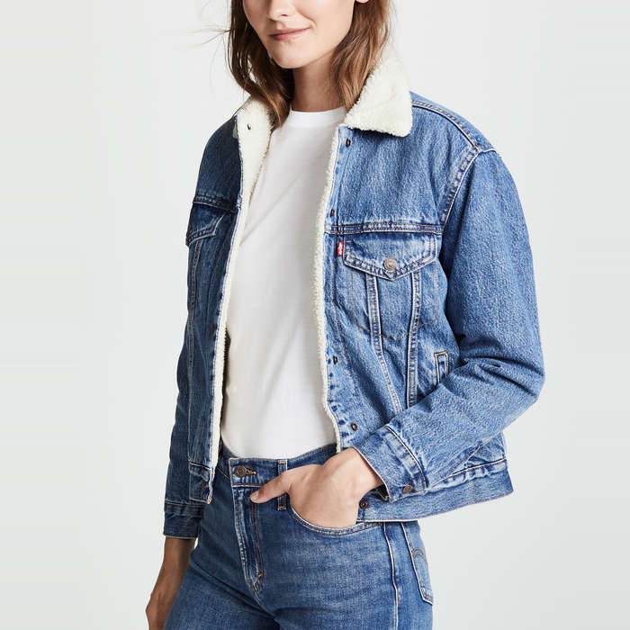 womens levis sherpa lined denim jacket