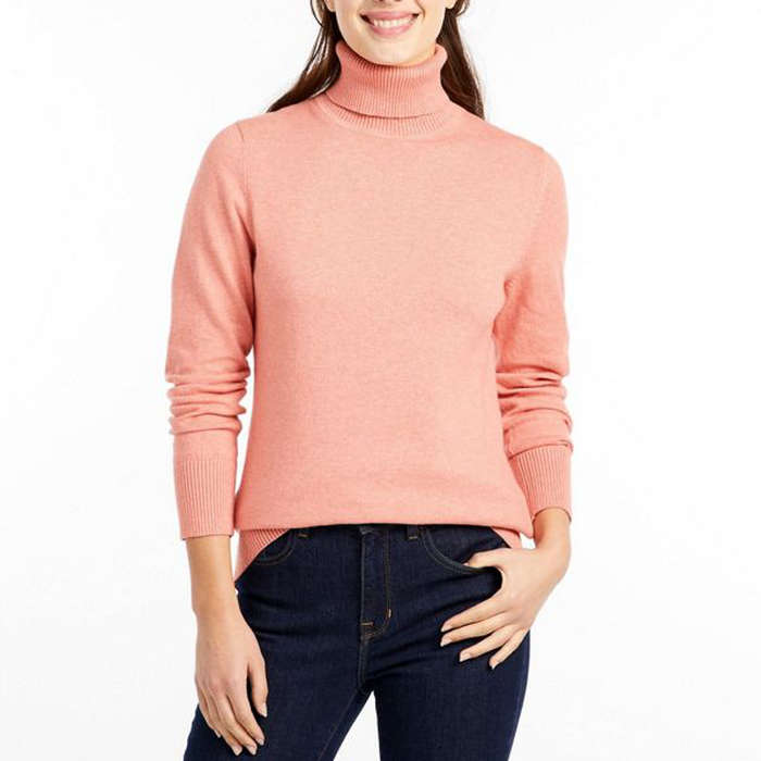 peach turtleneck sweater