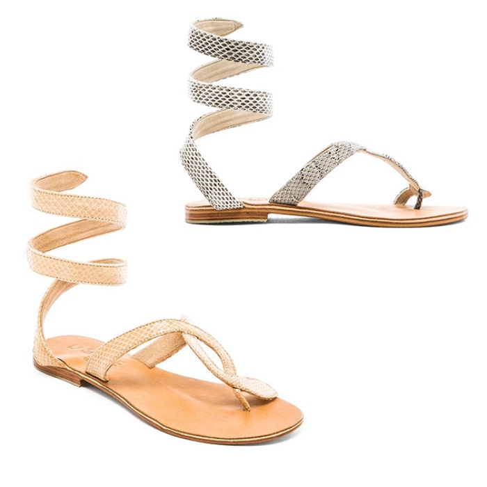 snake ankle wrap sandals