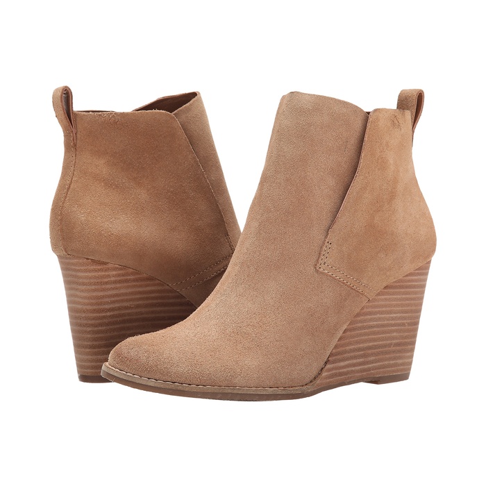 lucky brand suede wedge booties