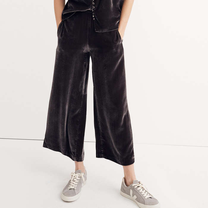 black velvet pull on pants