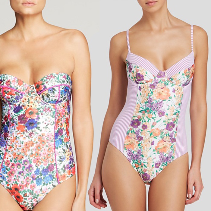 patterned one piece swimsuit