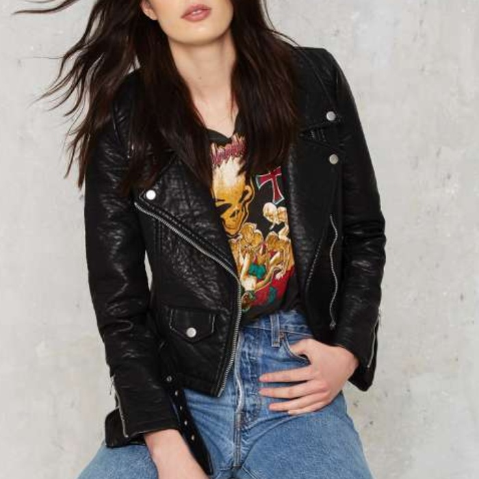 topshop nelly faux leather jacket