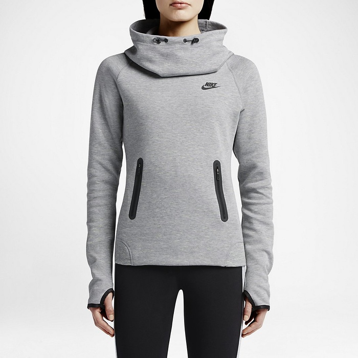 nike tech hoodie womens grey