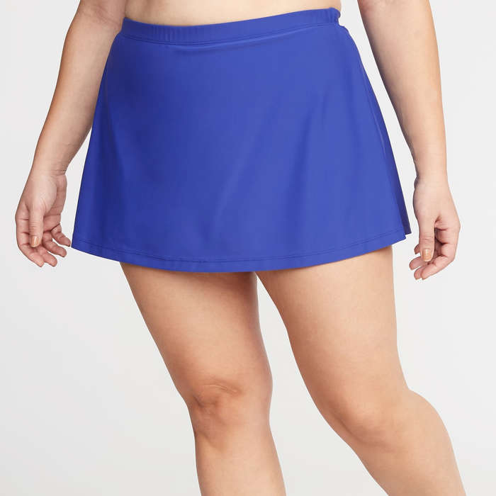 plus size navy swim skirt