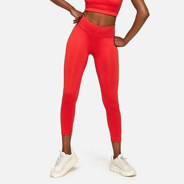 red workout leggings outfit