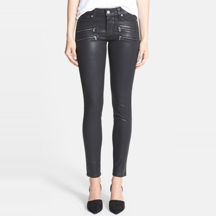 black coated jeans womens