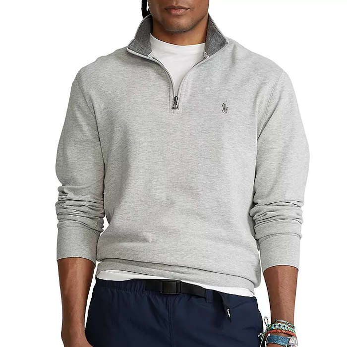 mens polo quarter zip sweater