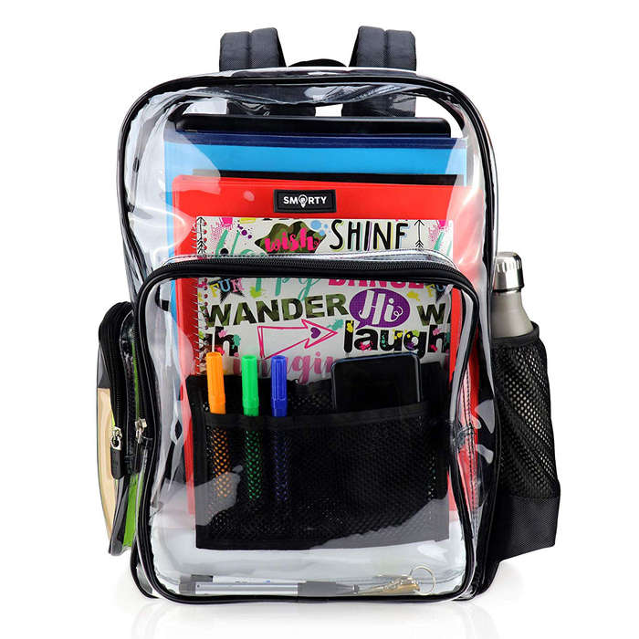 clear name brand backpacks