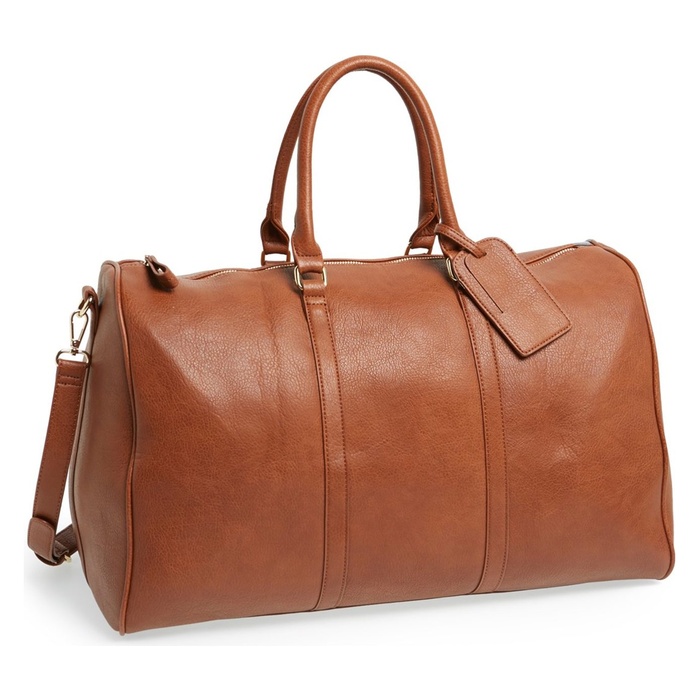 faux leather duffle bag womens