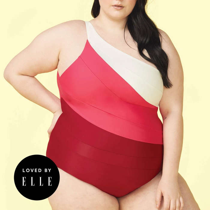red plus size swimsuit