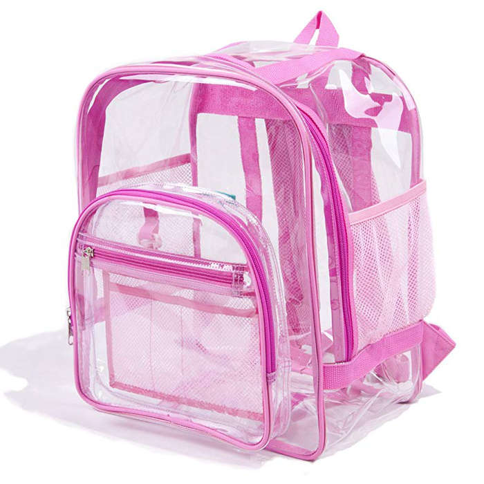 clear plastic mini backpack