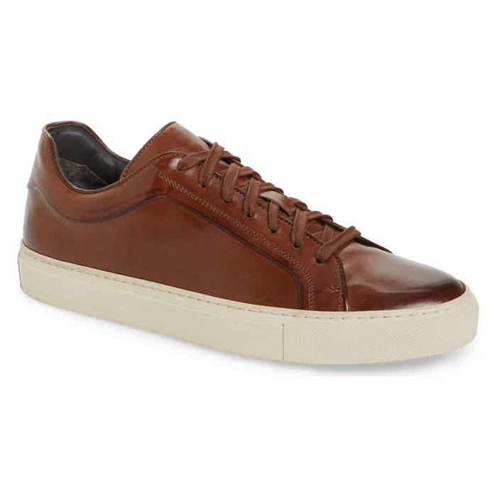 mens leather low top sneakers