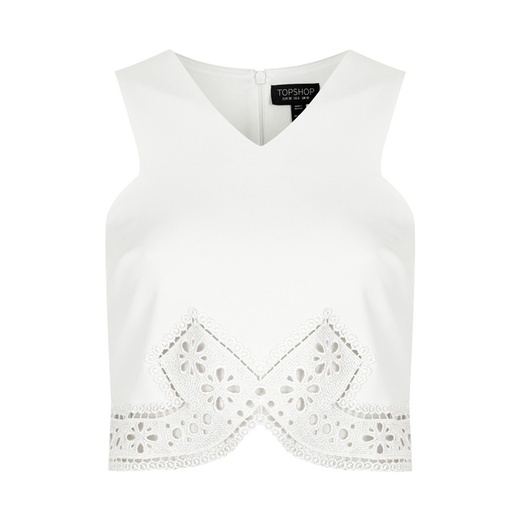 Topshop Pretty Lace Trim Crop Top | Rank & Style